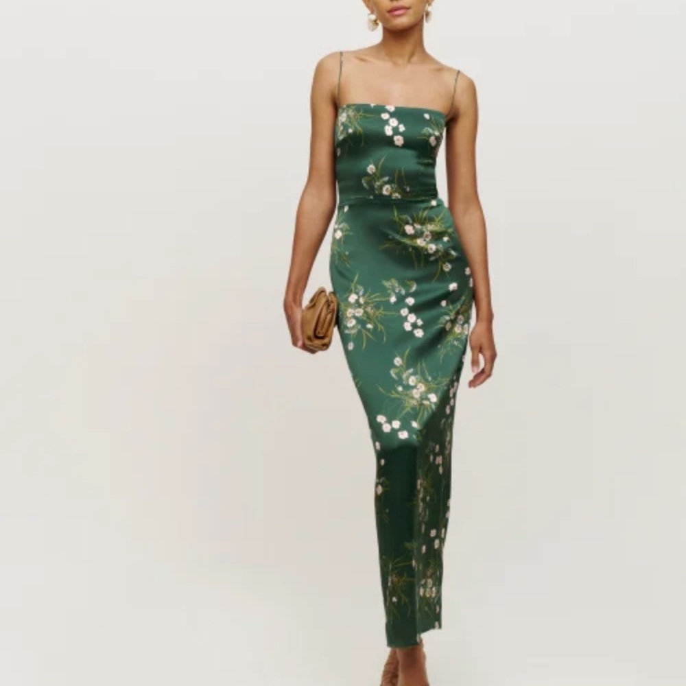 Reformation Frankie Silk Dress Buena